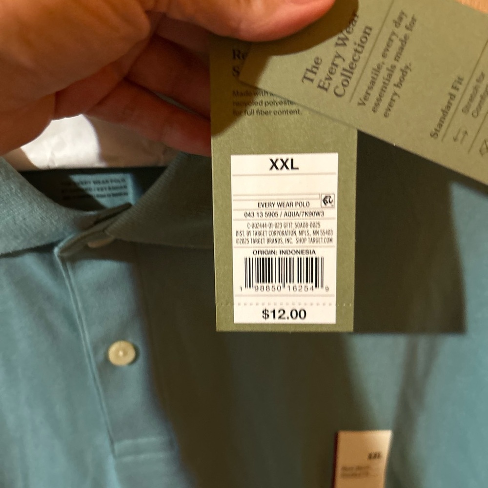 Goodfellow & Co Men's Teal Polo Shirt - Picture 2 of 2